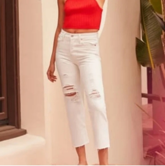 Levi's Wedgie Straight Leg Jeans Distressed White - Picture 3 of 6